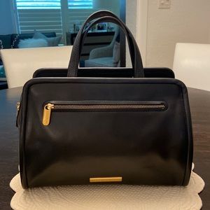Marc by Marc Jacobs Smooth Black Leather Satchel w/ Gold Hardware